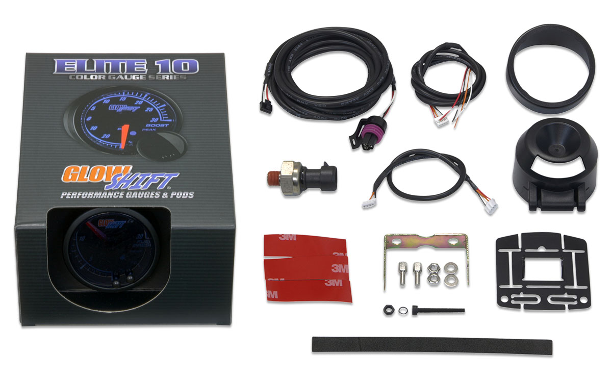 Elite 10 Color 30 PSI Fuel Pressure Gauge Unboxed