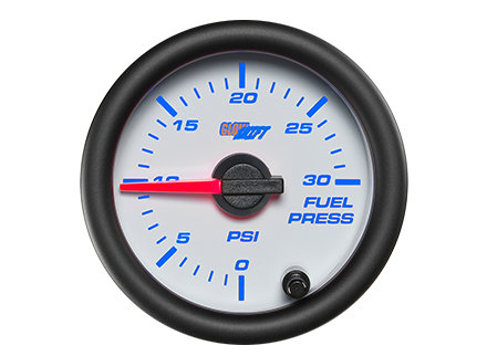 White 7 Color 30 PSI Fuel Pressure Gauge