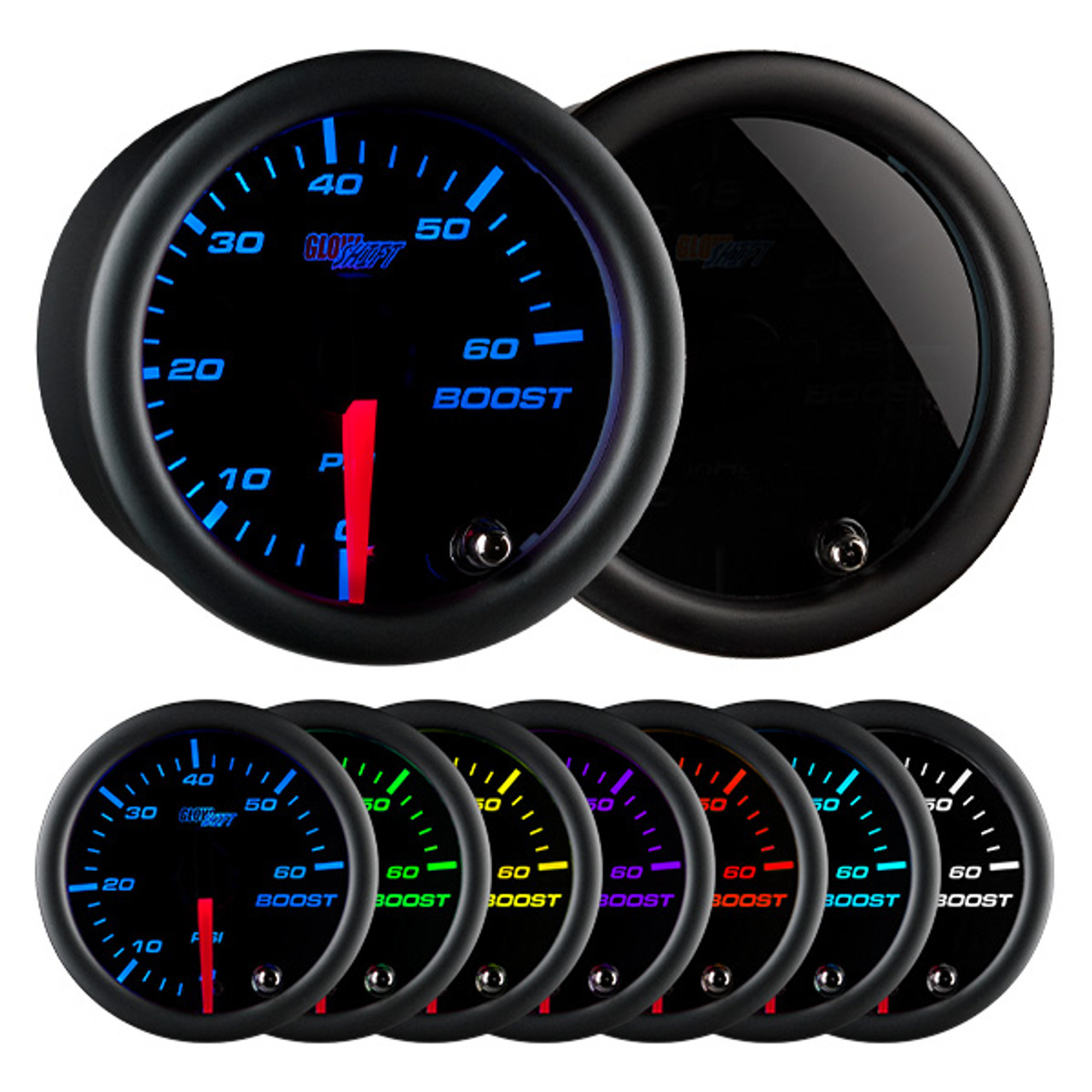 7 Color Series Dual Digital Air Pressure Gauges
