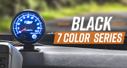 thumbnail image 2 of GlowShift Black 7 Color Series 3-3/4" Tachometer Gauge - 7 Color LEDs, 0-10K RPM 2 of 5