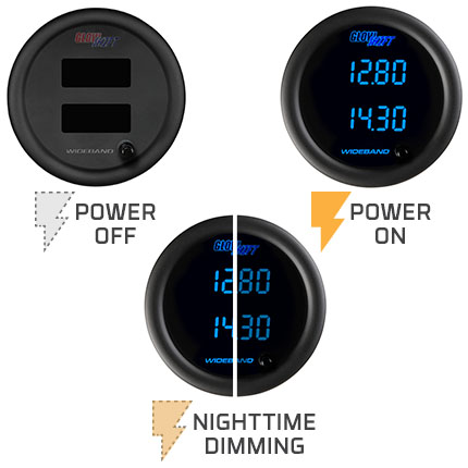 White 7 Color Digital Wideband Air/Fuel Ratio Gauge
