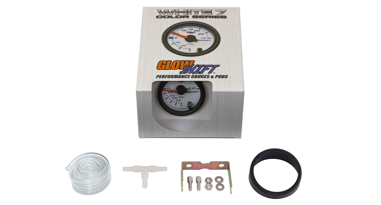 White 7 Color Series Bar Boost Gauge