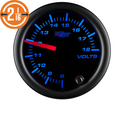 Black 7 Color Series Volt Gauge