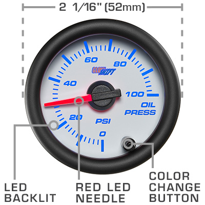 White 7 Color Series Gauge Features Specs