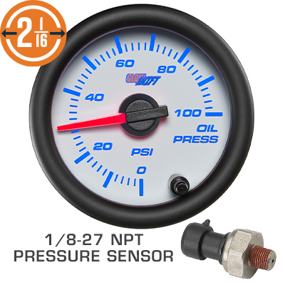 White 7 Color Series Oil Pressure Gauge