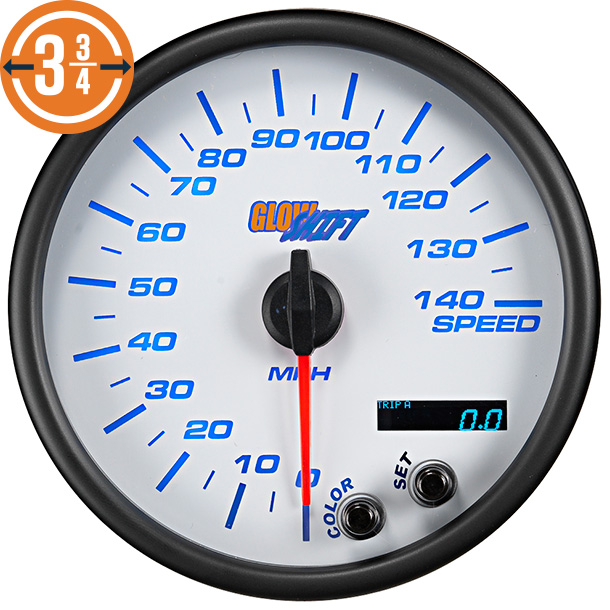 White 7 Color Speedometer Gauge