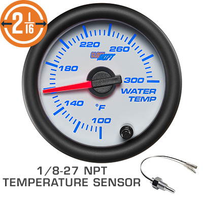 White 7 Color Series Water Coolant Temperature Gauge