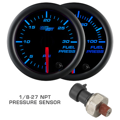 Black 7 Color Series Fuel Pressure Gauge