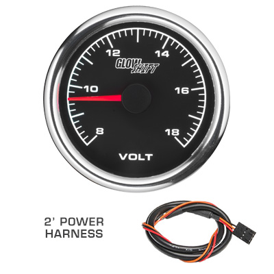 Black White Racing Series Volt Gauge