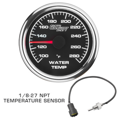 Black White Racing Series Water Coolant Temperature Gauge