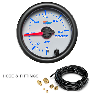 White 7 Color Series 60 PSI Boost Gauge