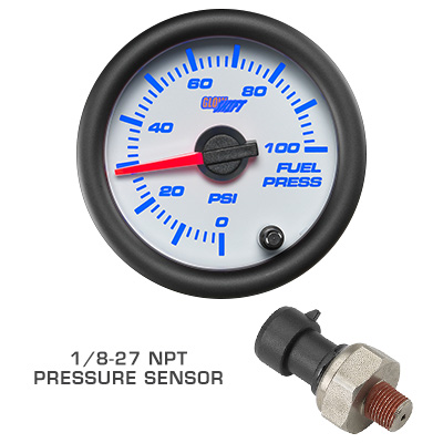 White 7 Color Series Fuel Pressure Gauge