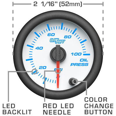 White 7 Color Series Gauge Features Specs