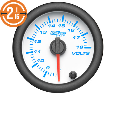 White 7 Color Series Volt Gauge