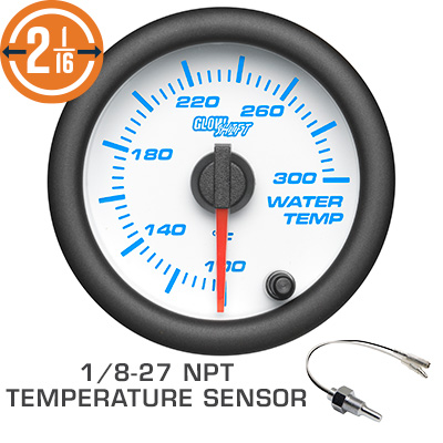 White 7 Color Series Water Coolant Temperature Gauge