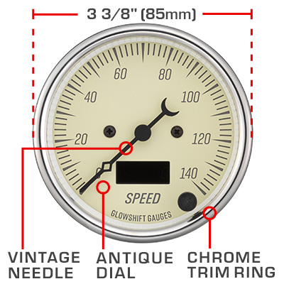 Vintage Gauge Dial Features