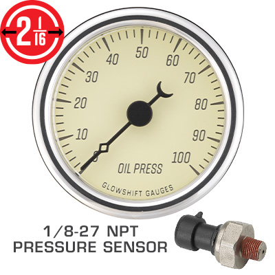 Classic Antique White Series Oil Pressure Gauge