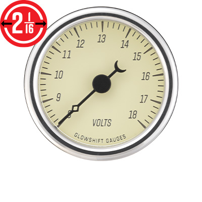 Classic Antique White Series Volt Gauge