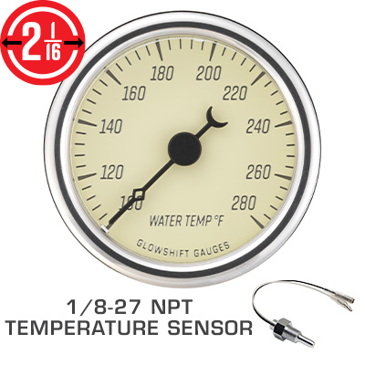 Classic Antique White Series Water Coolant Temperature Gauge