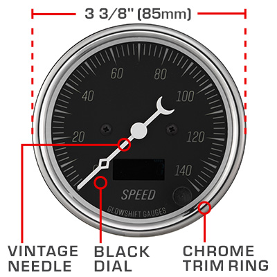 Vintage Gauge Dial Features