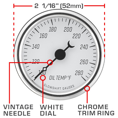 Vintage Gauge Dial Features