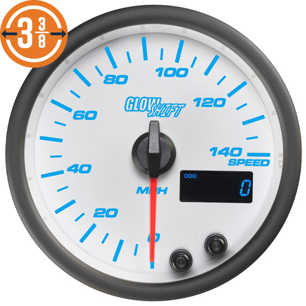 White 7 Color Speedometer Gauge
