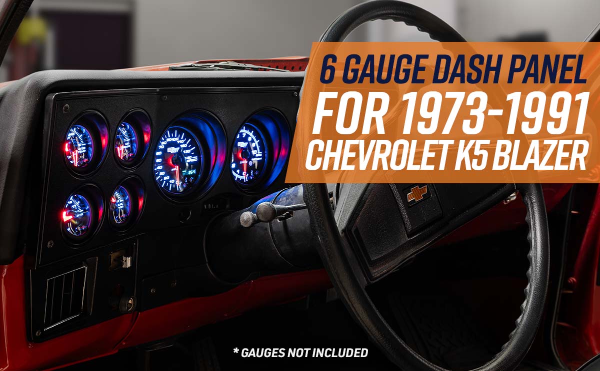 GlowShift 6-Gauge Cluster Dash Panel Pod for 1973-1991 Chevy K5 Blazer