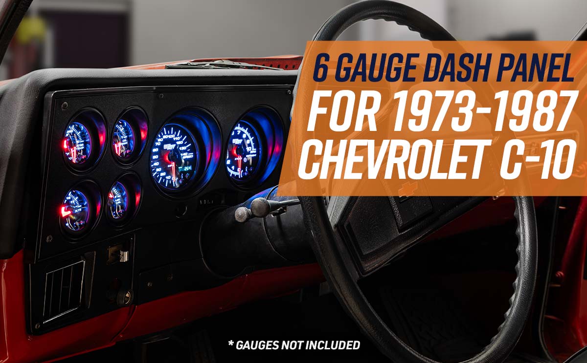 GlowShift 6-Gauge Cluster Dash Panel Pod for 1973-1987 Chevy C10 Square Body Truck