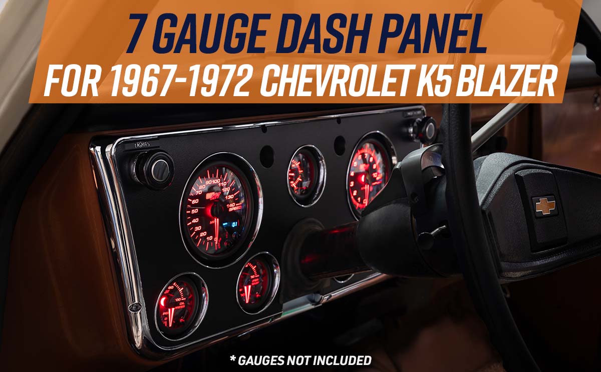 GlowShift 7-Gauge Cluster Dash Panel Pod for 1967-1972 Chevy K5 Blazer