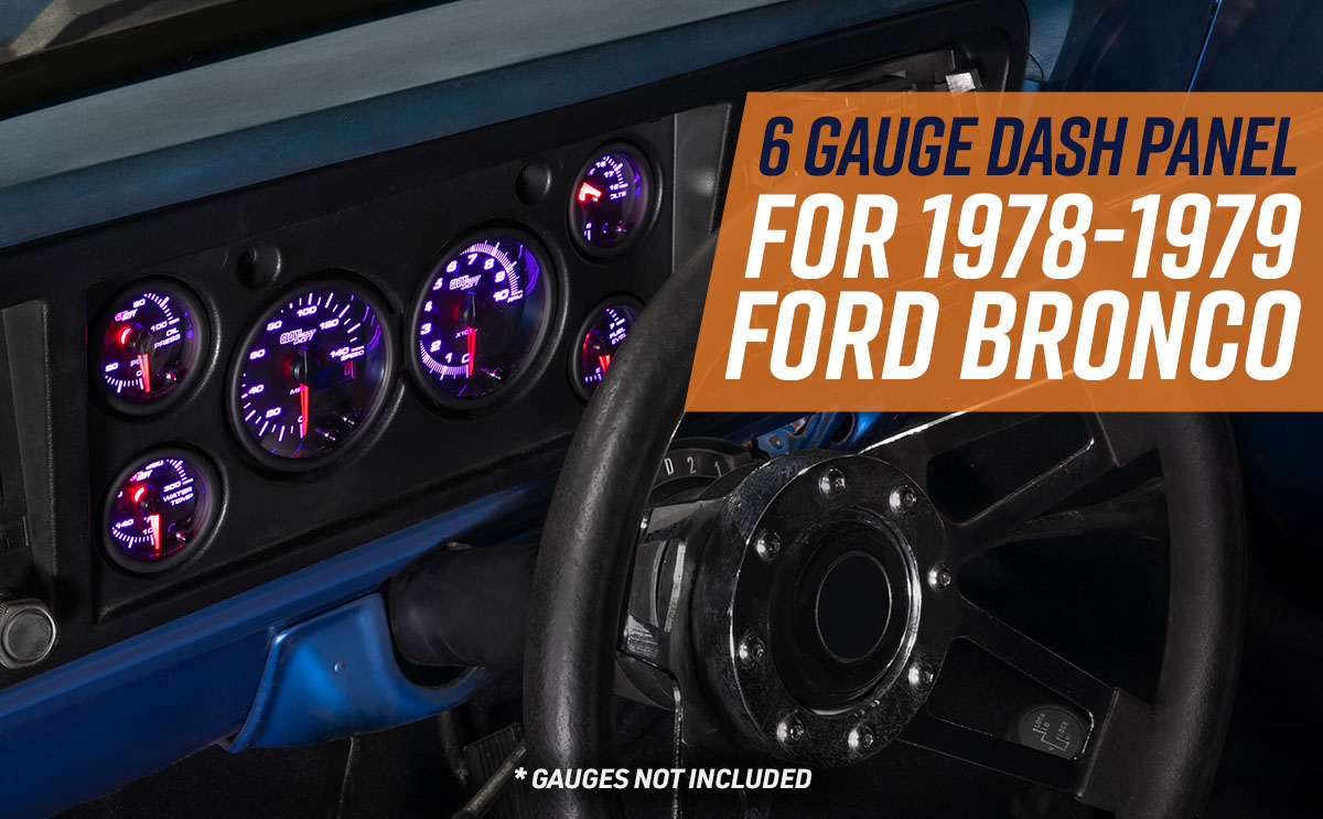 GlowShift 6-Gauge Cluster Dash Panel Pod for 1978-1979 Ford Bronco