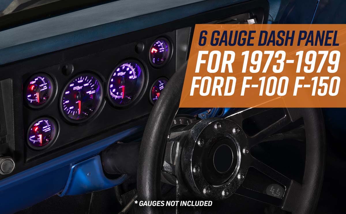 GlowShift 6-Gauge Cluster Dash Panel Pod for 1973-1979 Ford F-100 Truck