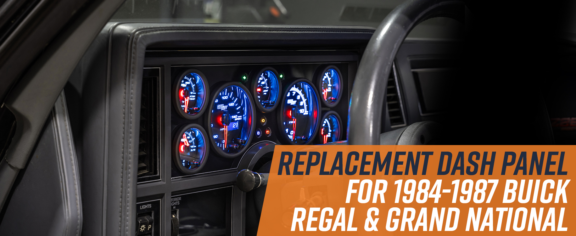 GlowShift 7-Gauge Cluster Dash Panel Pod for 1984-1987 Buick Regal & Grand National