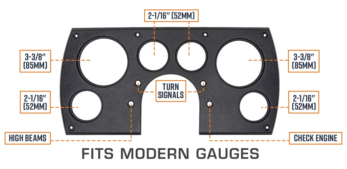 GlowShift 6-Gauge Cluster Dash Panel Pod for 82-89 Chevy Camaro Z28 IROC
