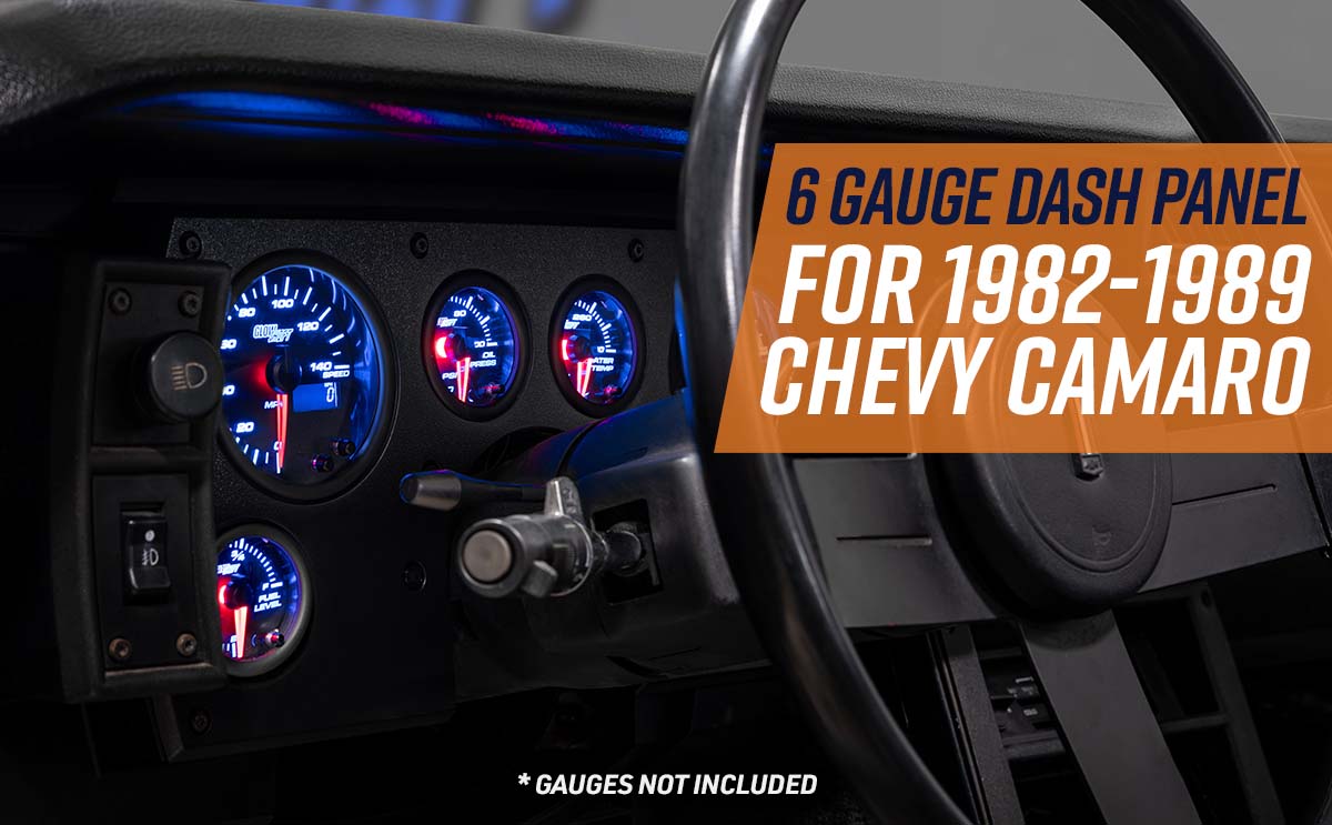 GlowShift 6-Gauge Cluster Dash Panel Pod for 1982-1989 Chevy Camaro 3rd Gen
