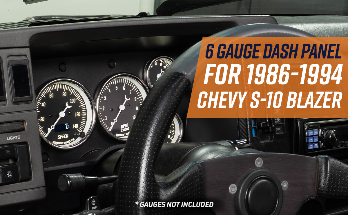GlowShift 6-Gauge Cluster Dash Panel Pod for 1986-1994 Chevy S-10 Blazer