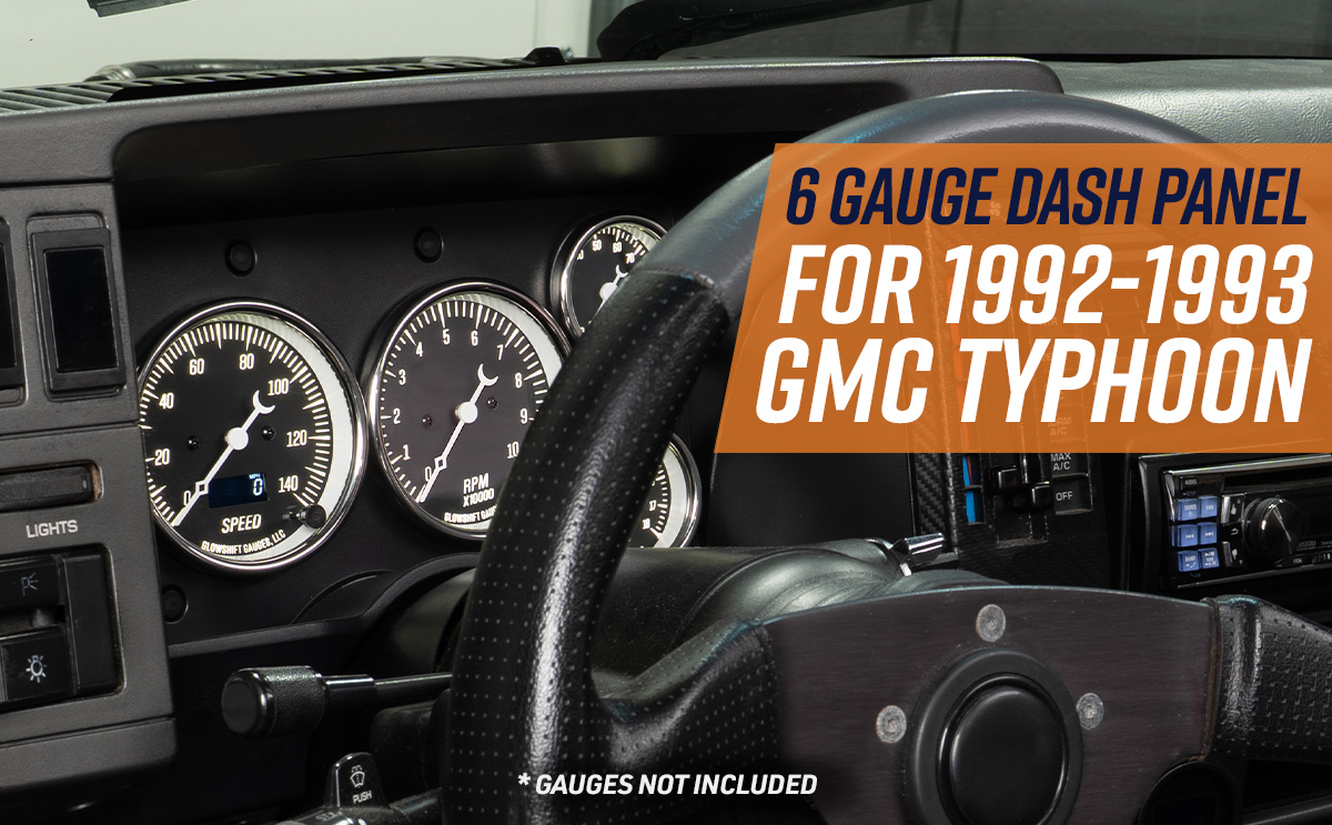 GlowShift 6-Gauge Cluster Dash Panel Pod for 1992-1993 GMC Typhoon