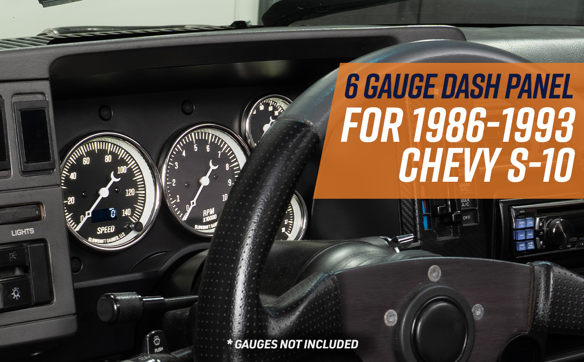 GlowShift 6-Gauge Cluster Dash Panel Pod for 1986-1993 Chevy S-10