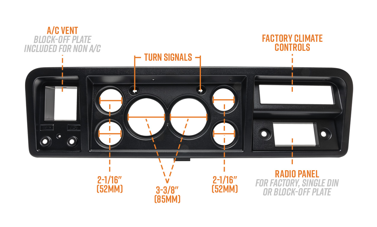 GlowShift Cluster Dash Panel Pod for 73-79 Ford F-100