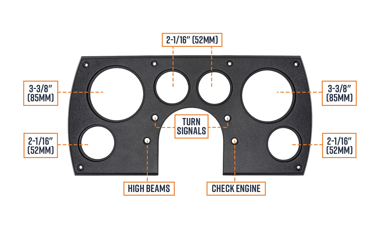 GlowShift 6-Gauge Cluster Dash Panel Pod for 82-89 Chevy Camaro Z28 IROC