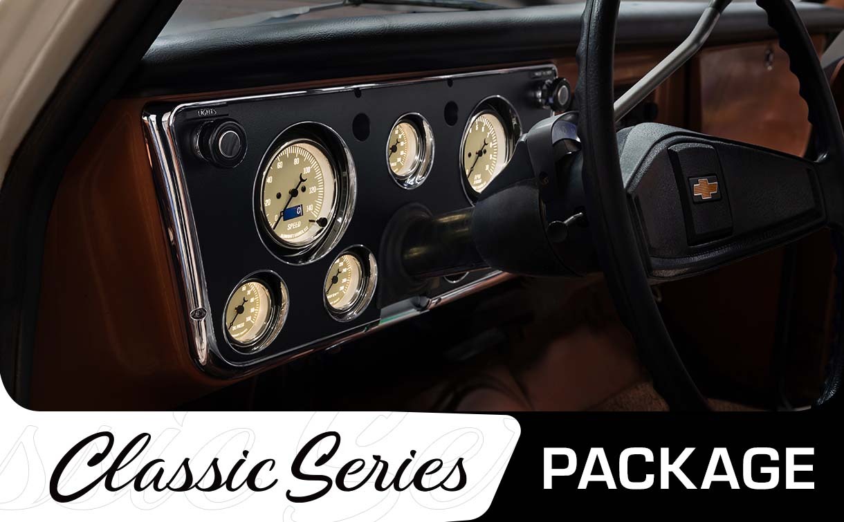 Classic Antique White Series 67-72 Chevy C10 Dashboard Package Hero
