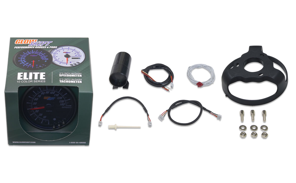 【楽天スーパーセール】 GlowShift | Elite 10 Color 3-3/4” (95mm) In Dash Speedometer その他