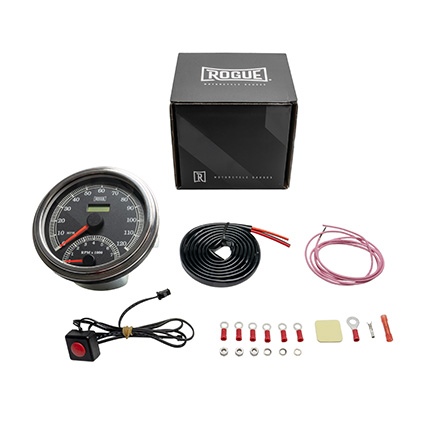 Parts Included with Rogue Motorcycle Gauge for 1984-1995 Harley-Davidson FL, FLT, FLS