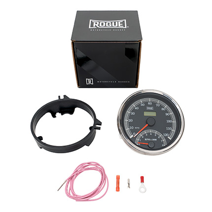 Parts Included with Rogue Motorcycle Gauge for Harley-Davidson FXST, FLST, FXDWG, FLHR
